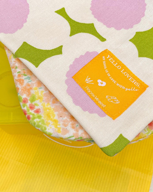 草地裡的紫色糰子花 拉鍊收納包