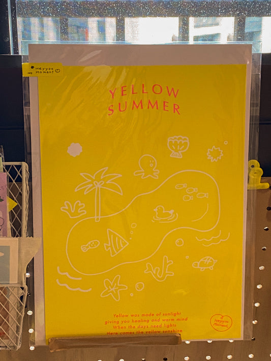 夏季海邊小物 網版印刷海報