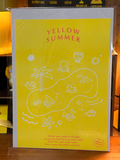 夏季海邊小物 網版印刷海報